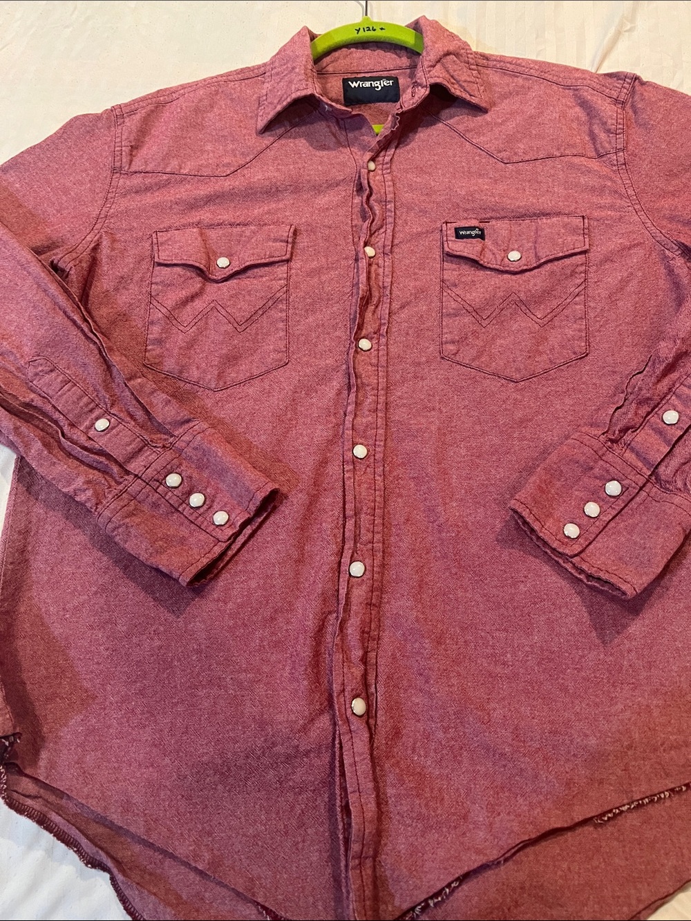 Wrangler Men’s Burgundy Button-Down Western Shirt
